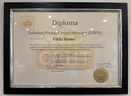 Solution Focused Hypnotherapy (DSFH) Diploma — Vikki Home
